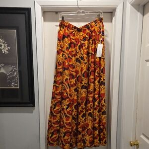 Vibrant Rust and Yellow Women's Skirt